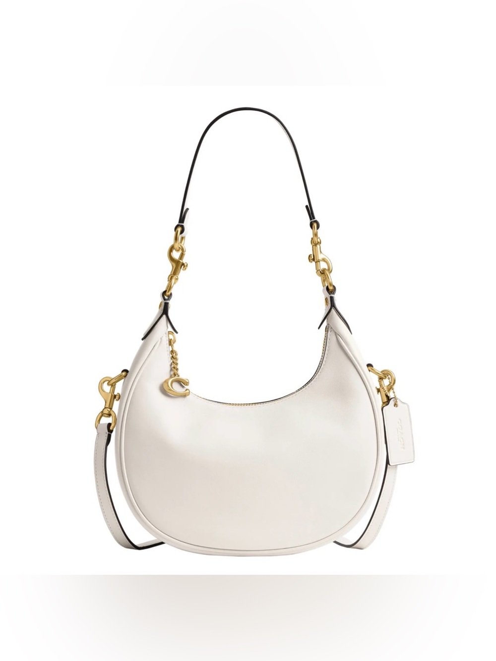 💛Coach NWT Jonie 22 Chalk Gloved Tanned Leather Shoulder Bag with Brass Hardware